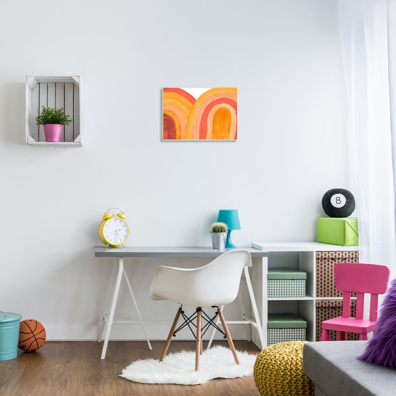 «Rainbows Summer» par Emily Navas - Peinture, H 13 po x l 19 po, Plaque murale