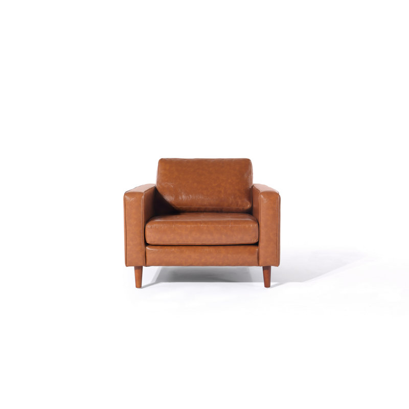 Imai Leather Armchair, Brown Genuine Leather