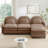 Cloud Comfort Teddy 3 Seat Sectionals, Modern Curved Sofa For Home
