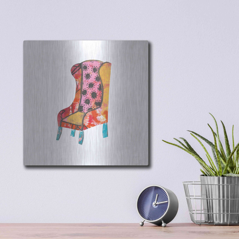 «Win Chairs» Mod Chairs IV par Courtney Prahl, art mural en métal, H 12 po x l 12 po