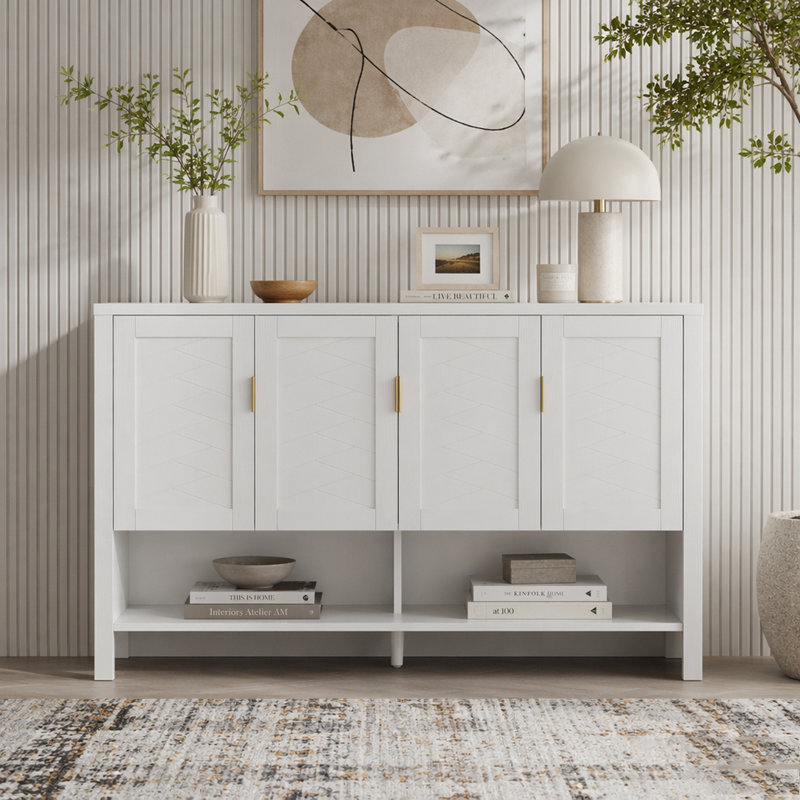 Buffet de rangement avec 4 portes, White