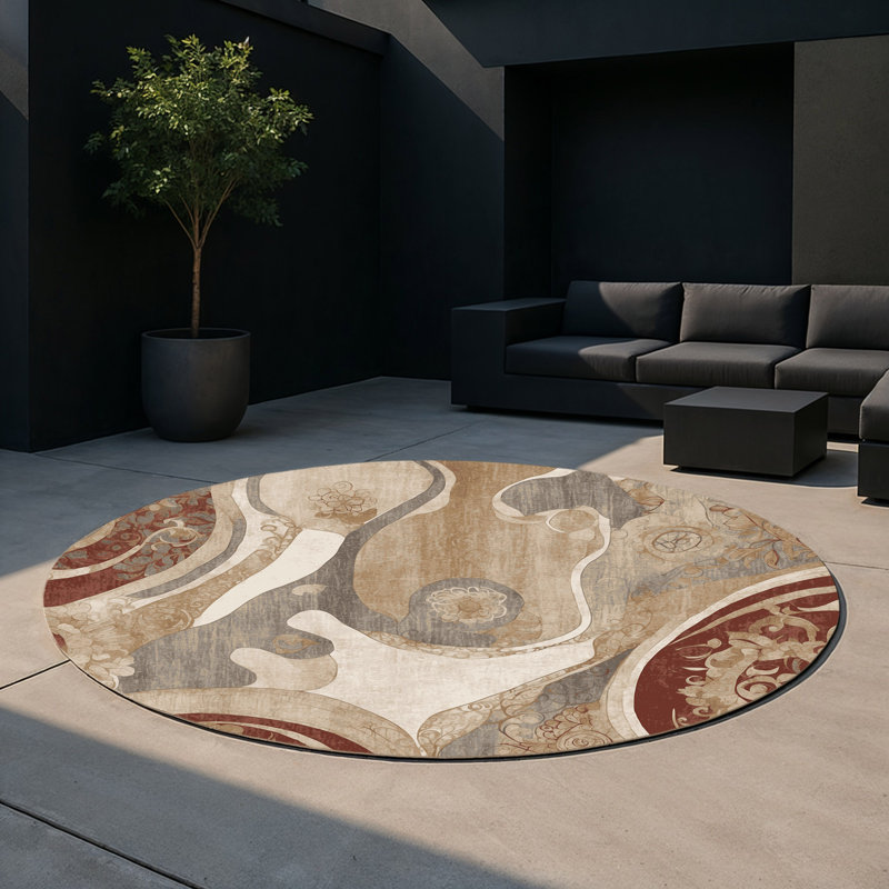 Tapis intérieur et extérieur Crystalline Sands, Rond 5 pi