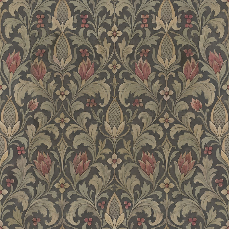 Papier peint damassé Acanthus, Peler et coller