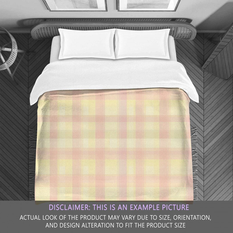 Checkered Comforter, King Comforter, Pink/Yellow Plaid
