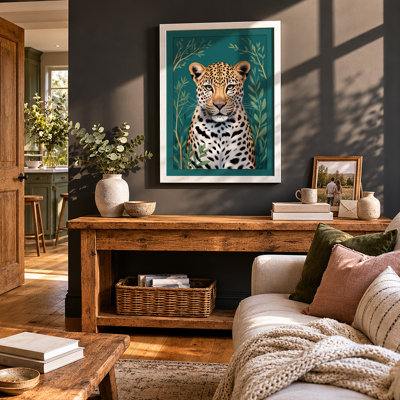 Leopard Portrait Modern - Framed Print