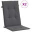 Ensemble de 2 coussins de chaise vidaXL 100% polyester anthracite-978384916