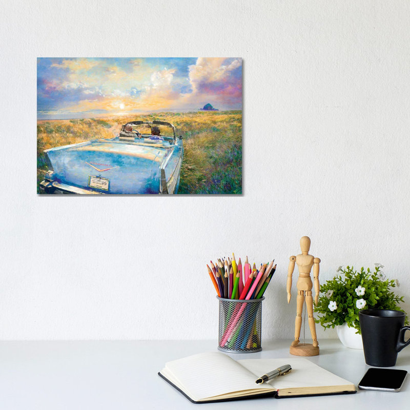 Wheels And Waves - Wrapped Canvas Painting, 20.32 cm H x 30.48 cm W