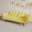 57 pouces canapé jaune Soft deux accoudoirs Coussin décoratif confortable