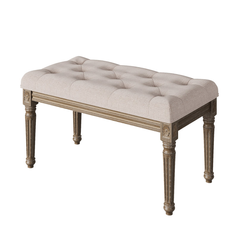 Montigny Linen Upholstered Bench, 47 x 43 x 80 cm