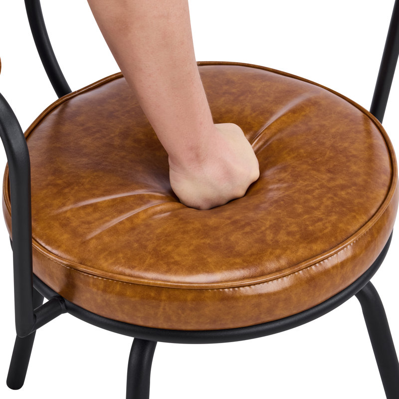 Chaise pivotante rembourrée en polyuréthane Abisan Bauhaus, Brun