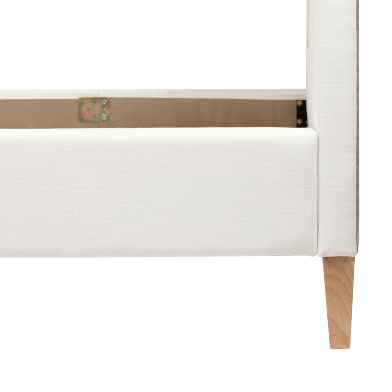 Haley Upholstered Cane-Back Platform Bed, Queen