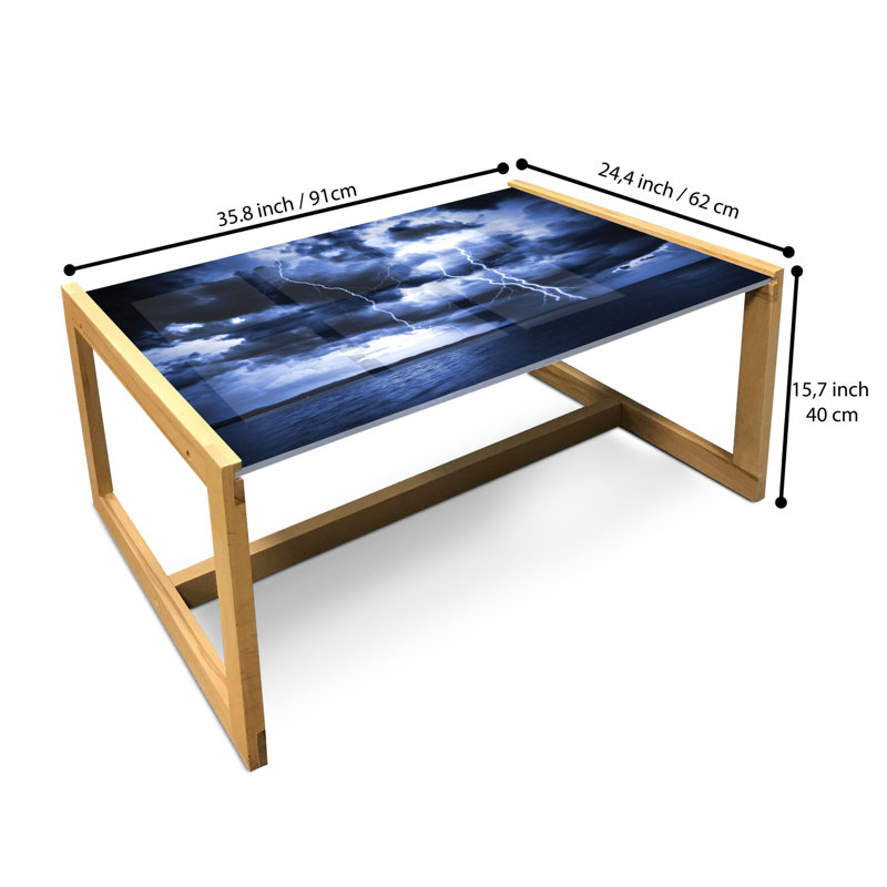Innayah Sled Coffee Table, 90cm H x 62cm W x 40cm D