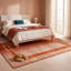 Tapis Sardis moderne à motifs mosaïques abstraites, orange, rouge et crème, lavable à la machine, antidérapant, à poils courts, pour l'intérieur et l'extérieur, adapté aux animaux domestiques, idéal pour le salon, la chambre, la salle à manger, l'entrée, le couloir ou le bureau.-1464869826
