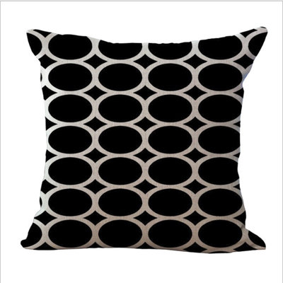 (Covers Only) Set of 2 B&W Pattern Pillow Covers