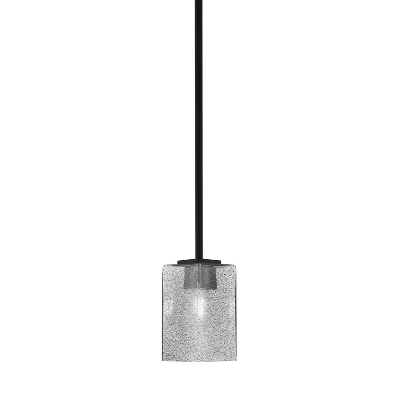 Mini-luminaire suspendu Franklin avec tige carrée 3,5 po, Noir mat