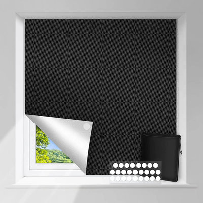Blackout Curtains For Bedroom Portable Window Blinds Cover Adhesive Thermal Blackout Blinds No Drill Guard Blind For Window Shades Temporary Room Darkening Shades For Skylight RV Dorm, 59X39.3In, 30 Stickers