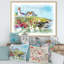Bâtiments blancs sur un pré vert coloré - peinture sur toile-67418478-67418479