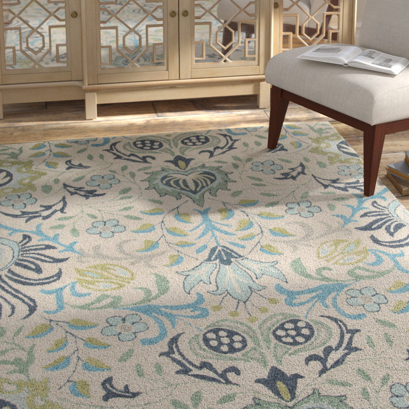 Annechien Wool Floral Indoor Rug, Rectangle 9' x 12'