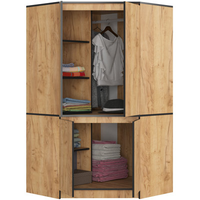 Breena 4 Door Manufactured Wood Wardrobe