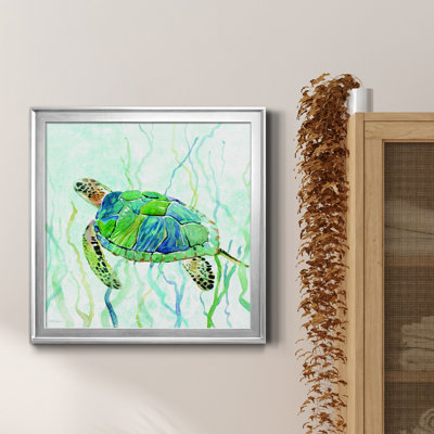 Sea Turtle Swim II - peinture sur toile encadrée