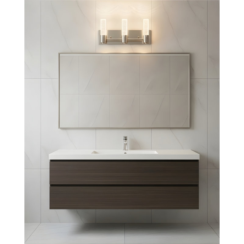 Éclairage de salle de bain à DEL à intensité variable 3 lumières Cathline, Chrome