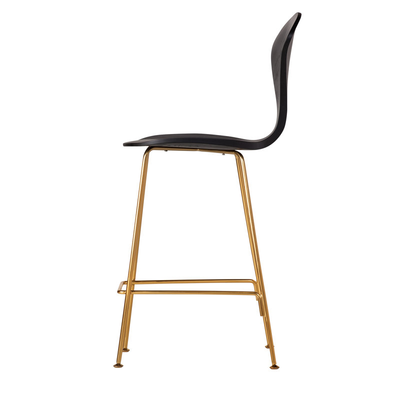 Sibyl Counter Stool with Metal Frame, Black