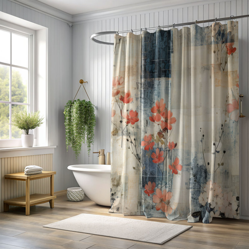 Rideau de douche Old Scrolls - Premium, H 74 po x l 71 po