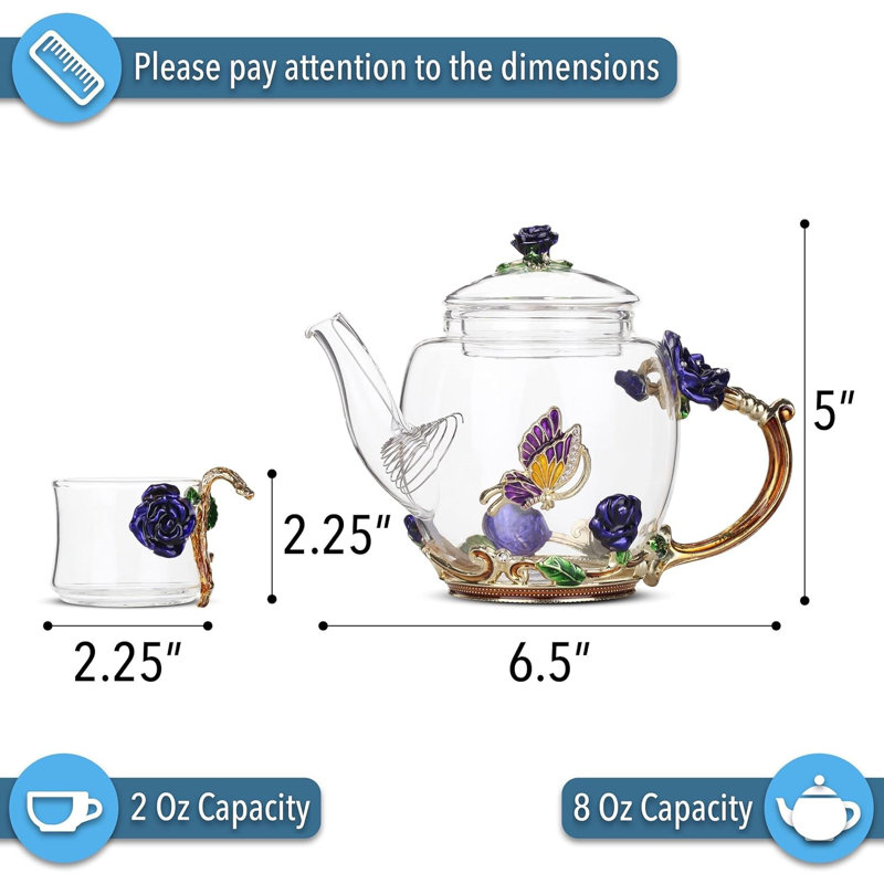 8 oz. Théière en verre