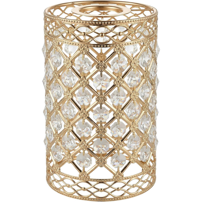 Crystal Lamp Shade in French Gold, 10cm, French Gold