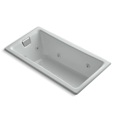 Tea-for-Two 60" x 32" Drop-In Whirlpool Bath with End Drain, Custom Pump Location and heater without trim