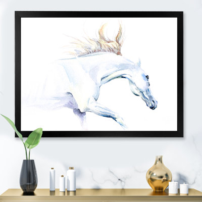 Cheval blanc - peinture sur toile