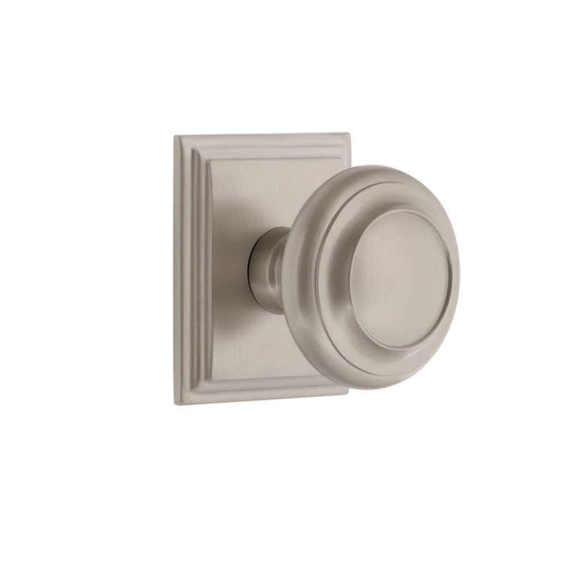 Rosette Grandeur Carré avec bouton circulaire, Nickel satiné