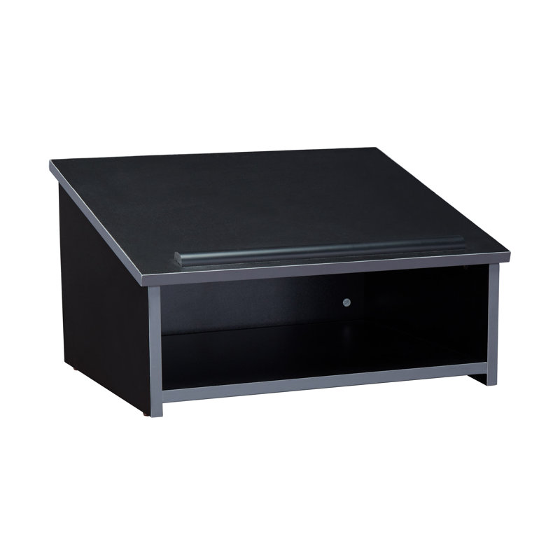 Black Thermofused Melamine Tabletop Lectern with Storage