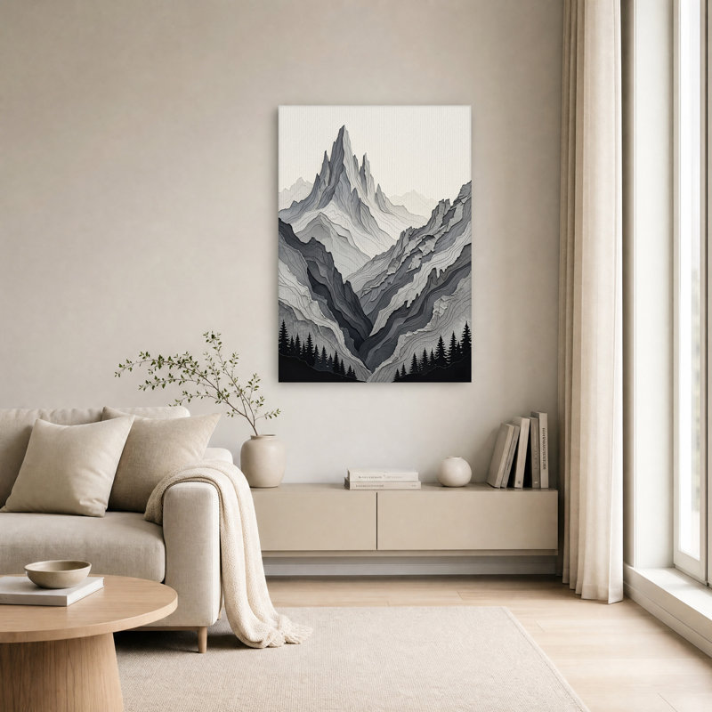Art mural en toile noir et blanc, H 24 po x l 16 po
