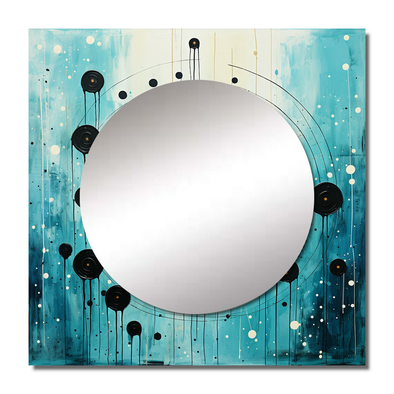 Rabassa - Miroir carré à collage abstrait, 29 po x 29 po