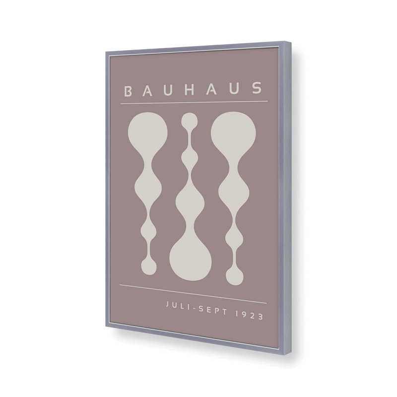 «Warm Taupe» rétro, affiche de Bauhaus II, H 21,25 po x l 17,25 po x P 1,25 po, Chrome poli