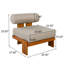 Fauteuil club de patio moderne en bois d'acacia rustique avec dossier cylindrique et assise rembourrée-125286388