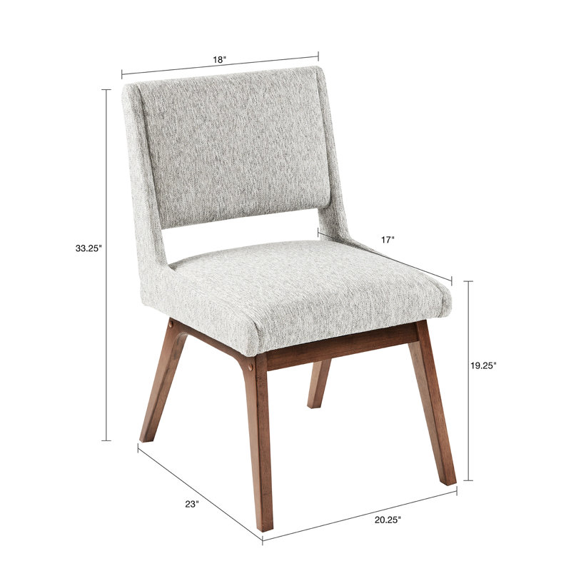 2 chaises de salle à manger - Assise et dossier rembourrés Capacité maximale de 300 lb en bois de pacanier gris 4,75 po
