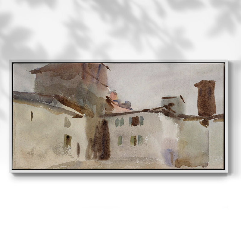 Paysage, série CC CCXI, toile tendue avec châssis, prête à être accrochée, H 21 po x l 41 po, Blanc