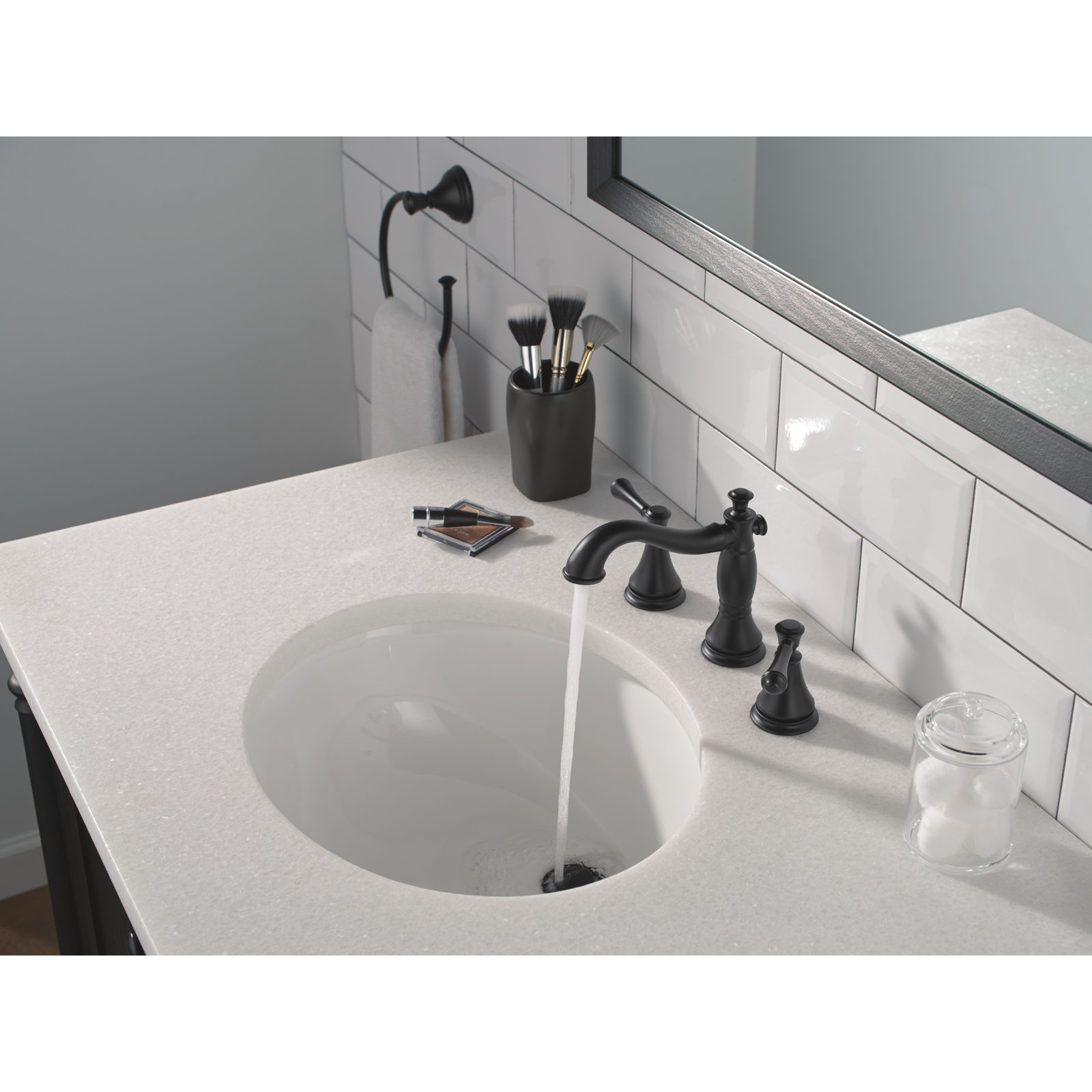 Cassidy™ Widespread Bathroom Faucet with Drain, Matte Black