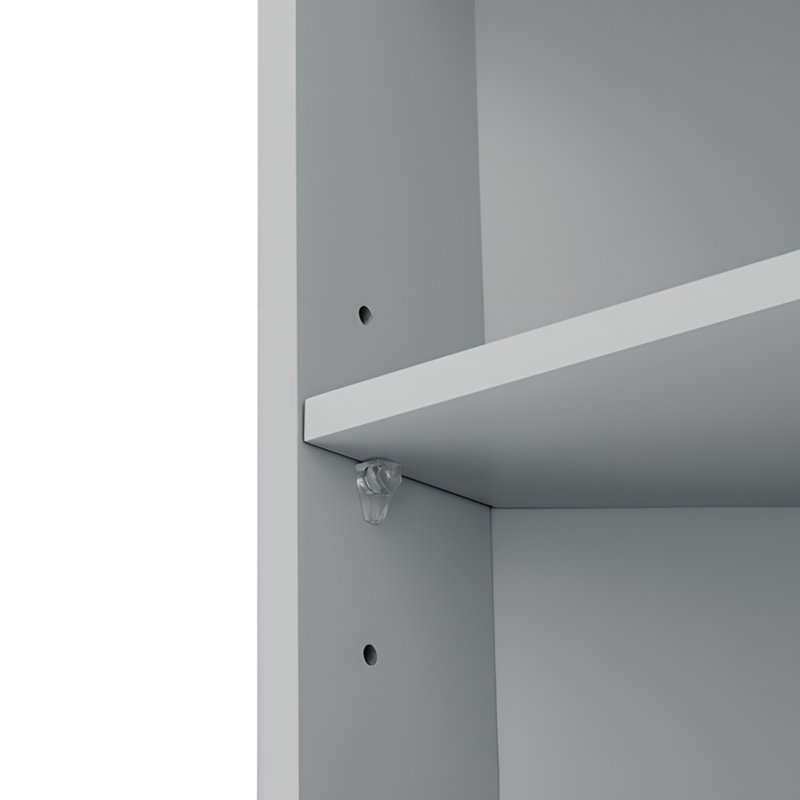 Multi Functional Corner Cabinet With Two Doors And Adjustable Shelves, Gray