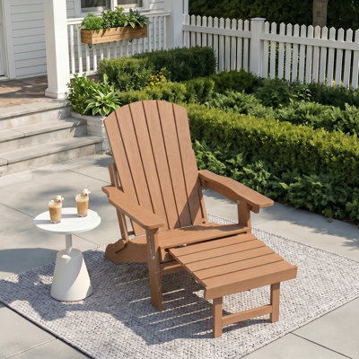  HDPE Outdoor Folding Adirondack Rocking Chair With Retractable Ottoman