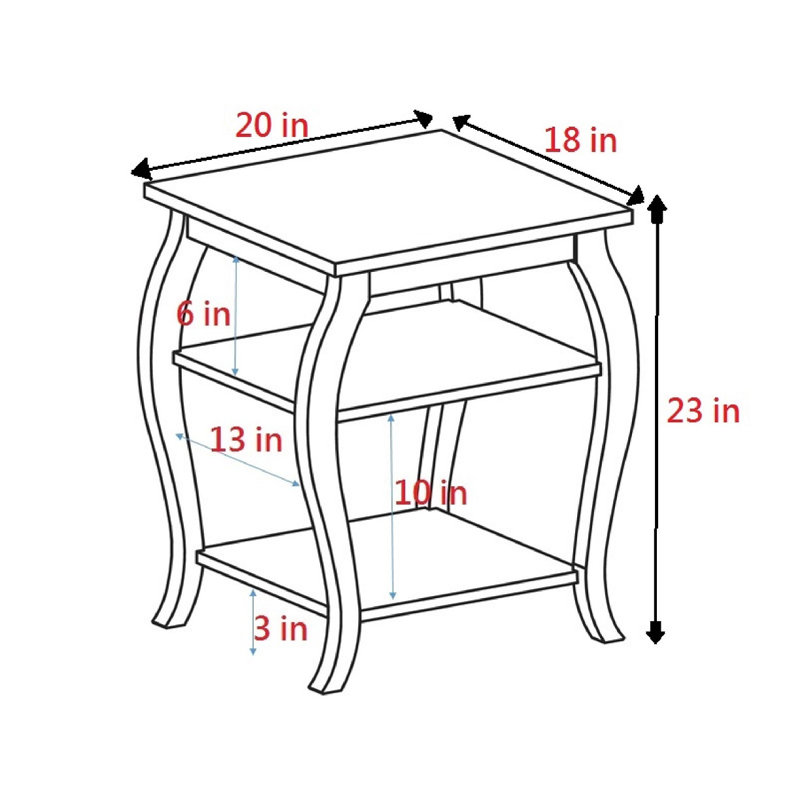 ACME Becci Accent Table, Black, Black, 23" H x 18" W x 18" D