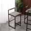 Ensemble de 2 tabourets de bar avec dossier avec 2 repose-pieds rembourrés-133200716