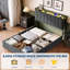 Structure de grand lit avec rangement relevable, lit en velours rembourré avec lumières DEL et prises de courant-117328038-117328035