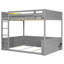 Queen Size Bunk Bed With Built-In Shelves, LED Light And USB Charging Station-1131857115