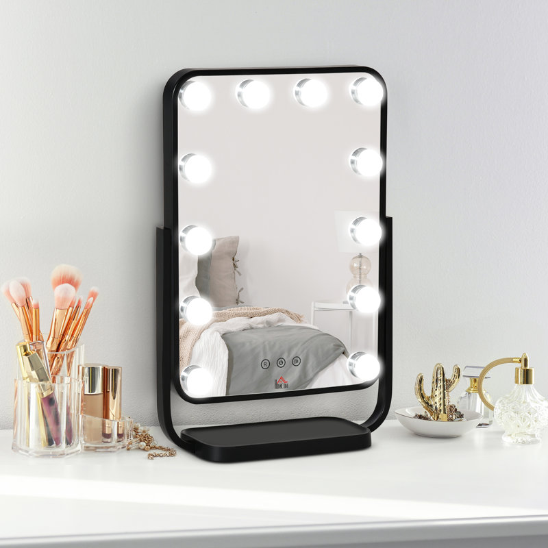 Metal Flat Floor Mirror, Black