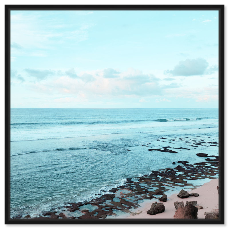 Art mural Uluwatu Beach par Notoriart, Cadre noir, H 17 po x l 17 po