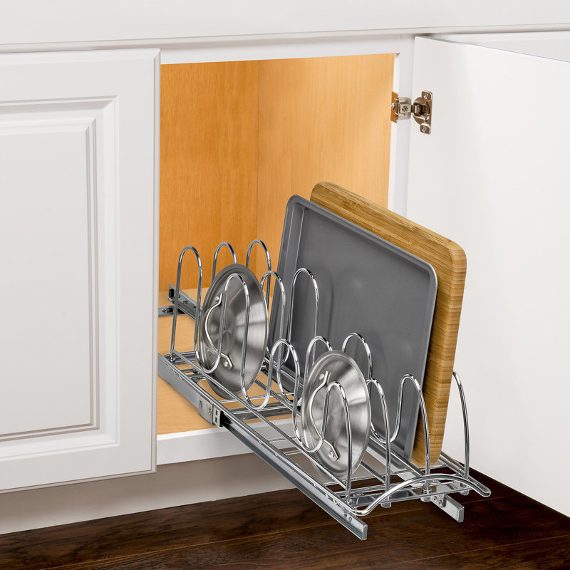 LYNK PROFESSIONAL Slide Out Baking Pan and Pot Lid Organizer for Cabinet, 