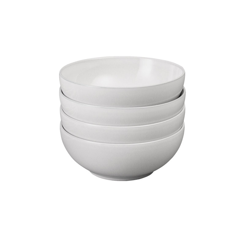 Elements Dark Blue S/4 Cereal Bowls, White
